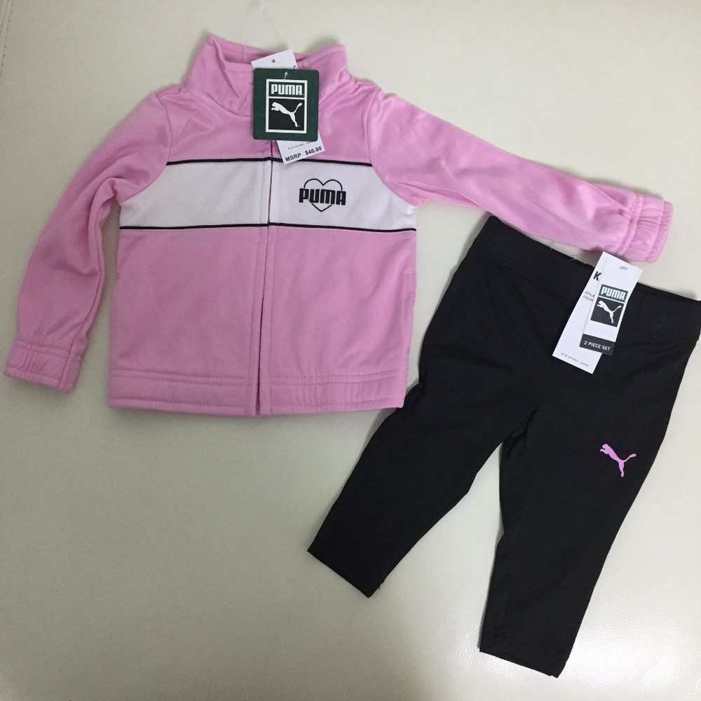 Puma pink baby girl active pants set 0013 - Picture 8 of 8